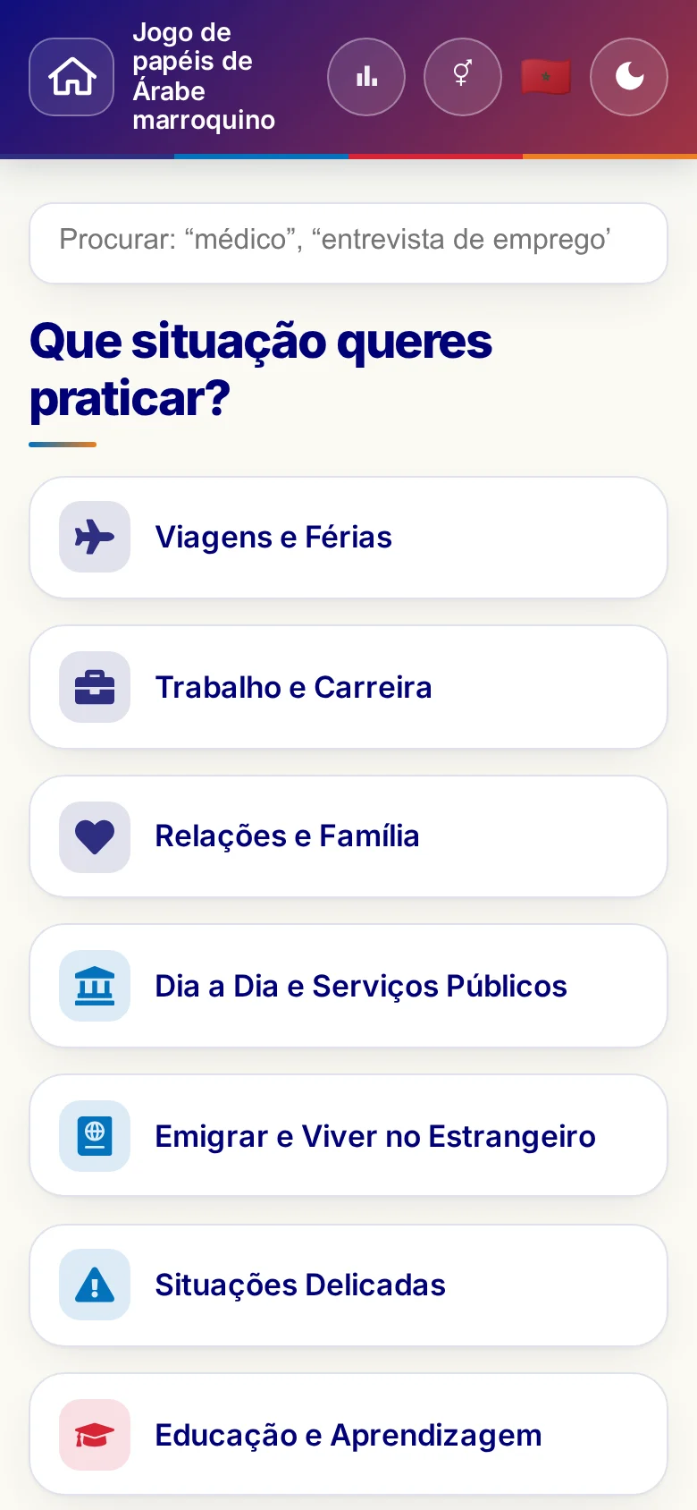 Telemóvel: os mundos temáticos dos Jogos de papéis.