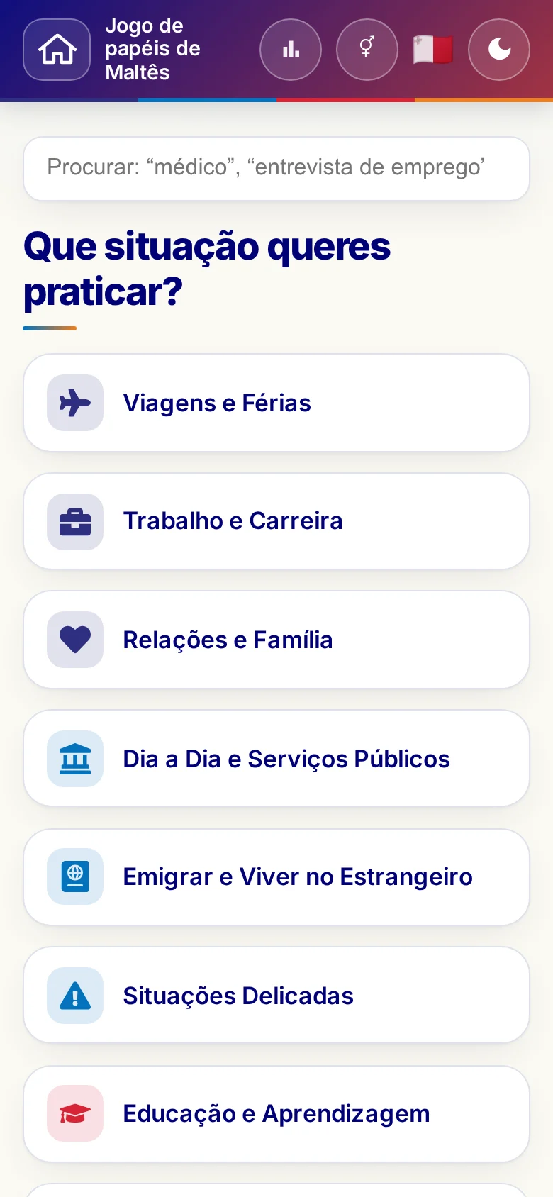 Telemóvel: os mundos temáticos dos Jogos de papéis.