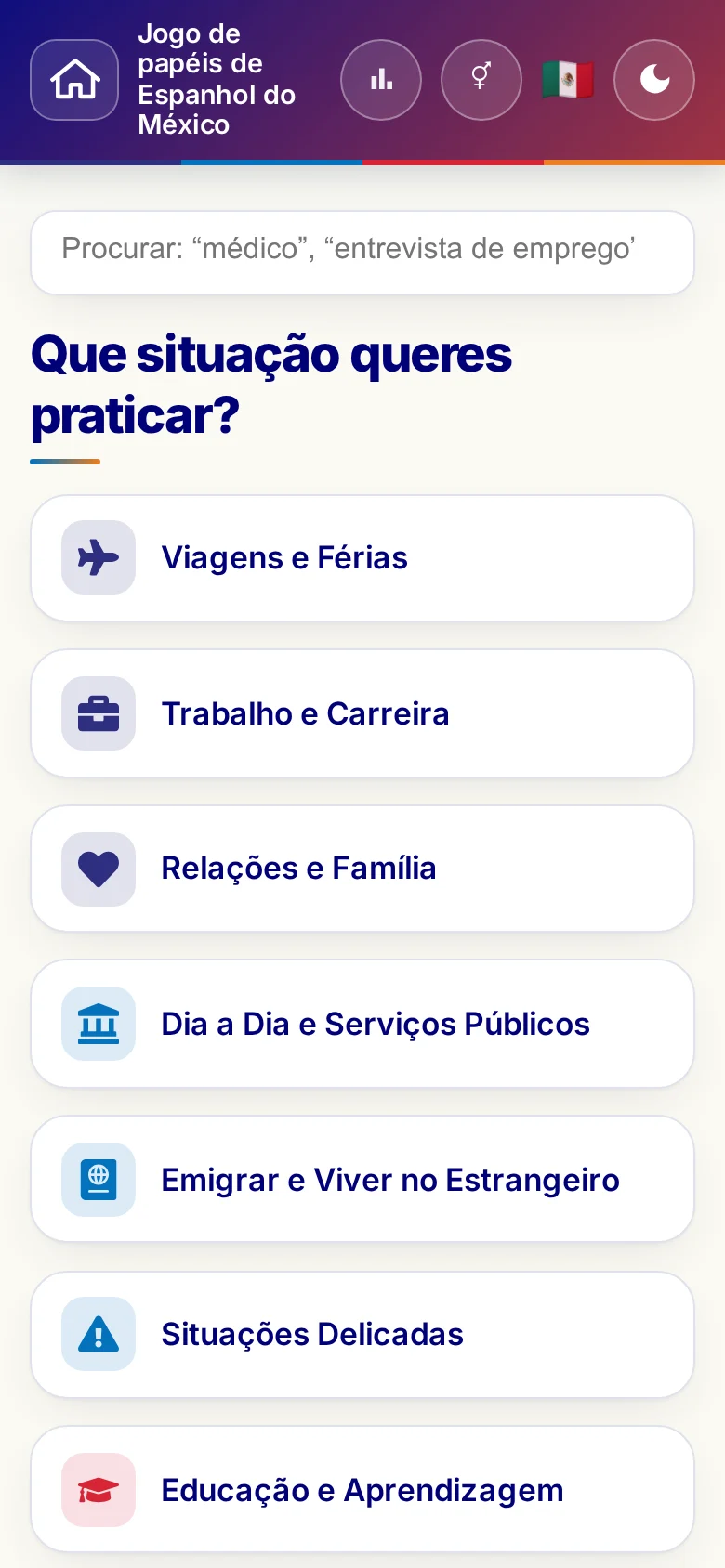 Telemóvel: os mundos temáticos dos Jogos de papéis.