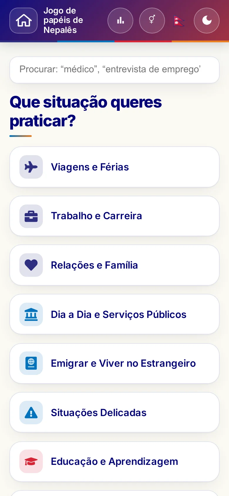 Telemóvel: os mundos temáticos dos Jogos de papéis.