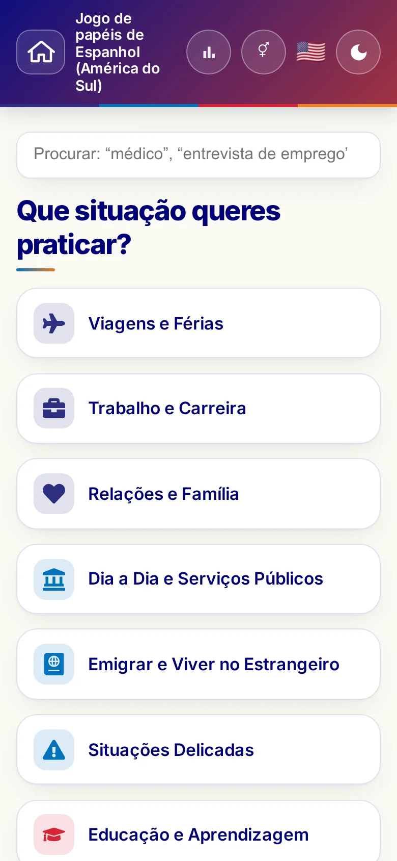 Telemóvel: os mundos temáticos dos Jogos de papéis.