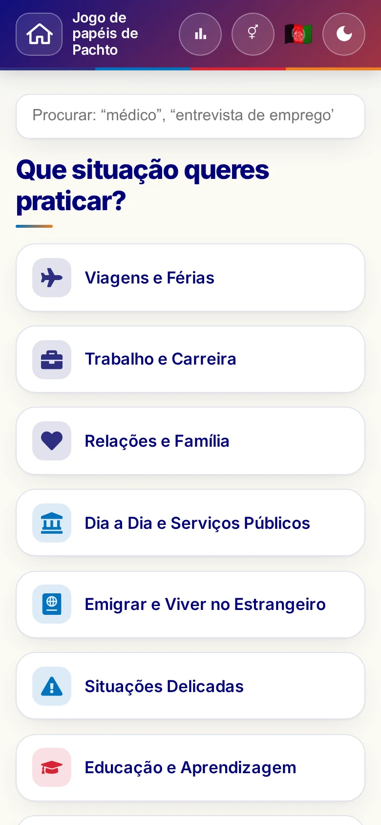 Telemóvel: os mundos temáticos dos Jogos de papéis.