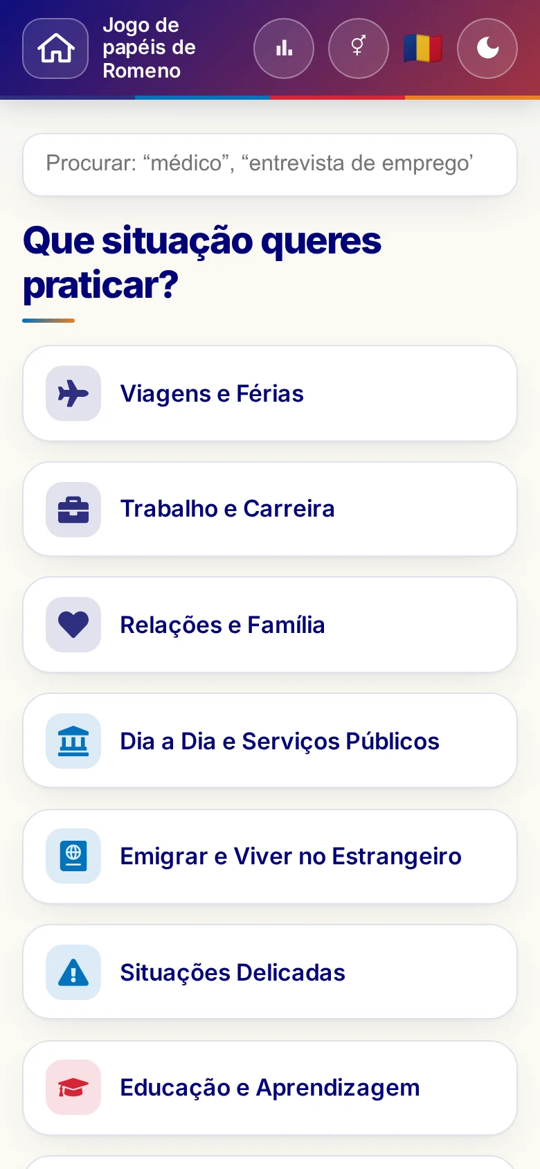 Telemóvel: os mundos temáticos dos Jogos de papéis.