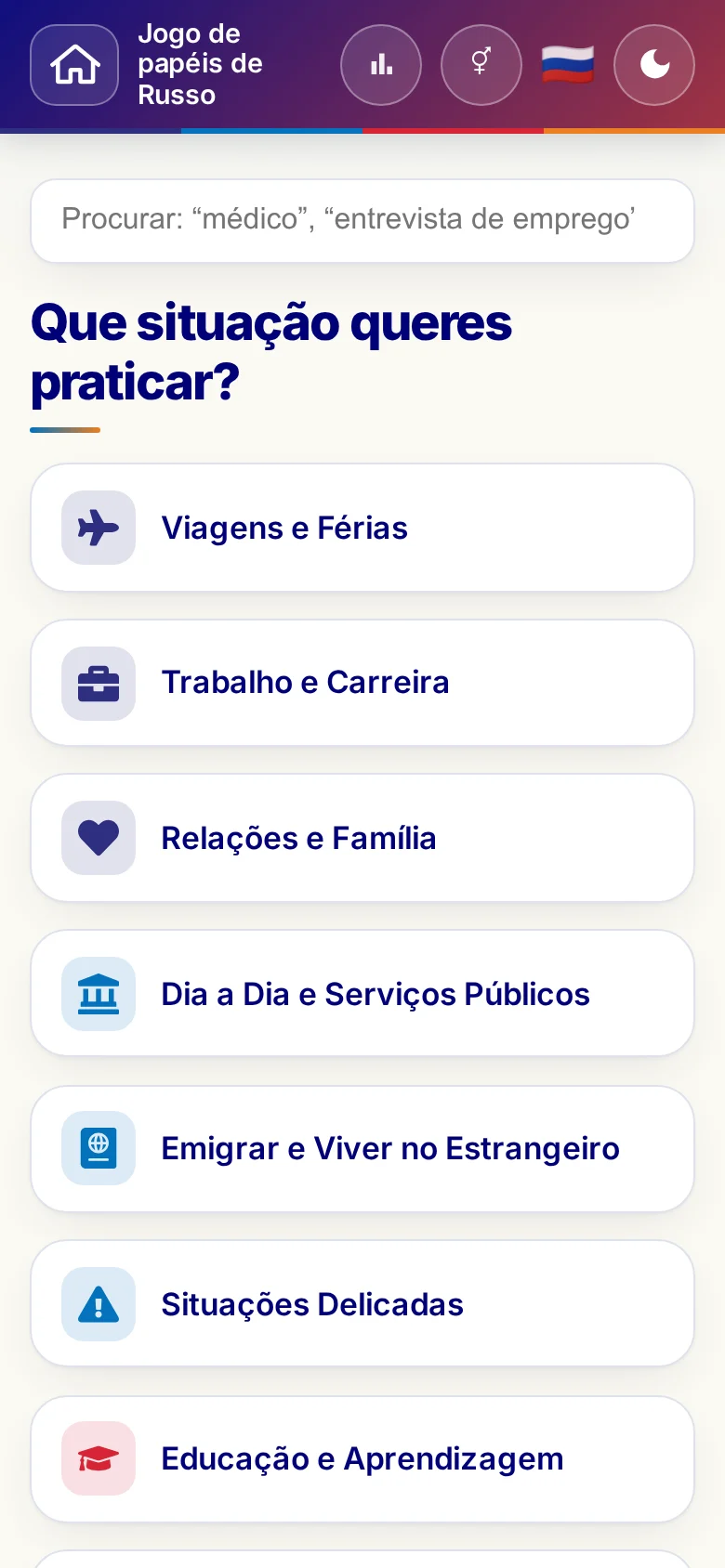 Telemóvel: os mundos temáticos dos Jogos de papéis.