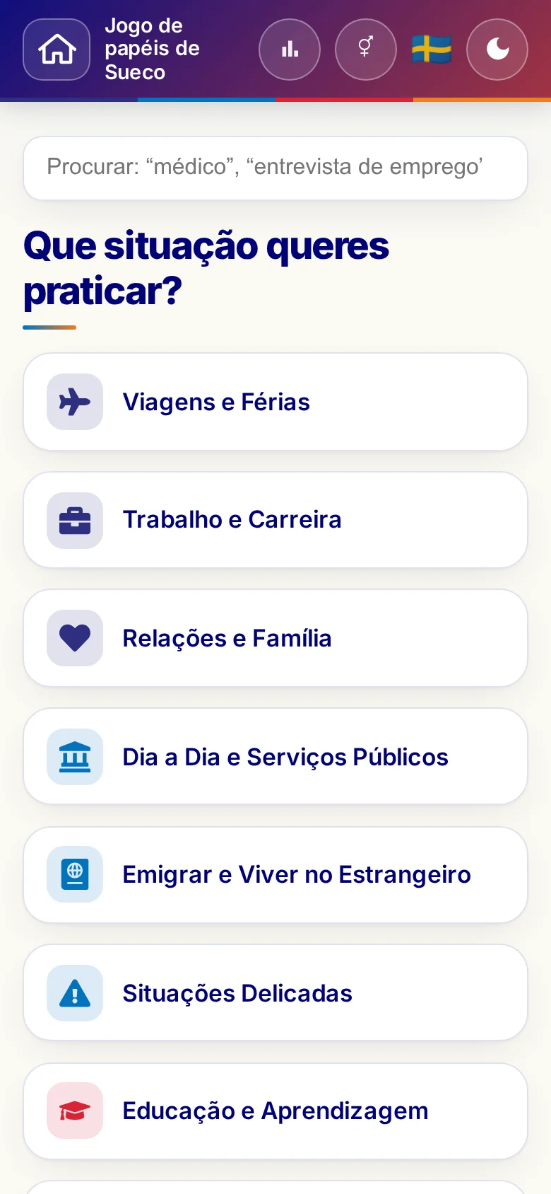 Telemóvel: os mundos temáticos dos Jogos de papéis.