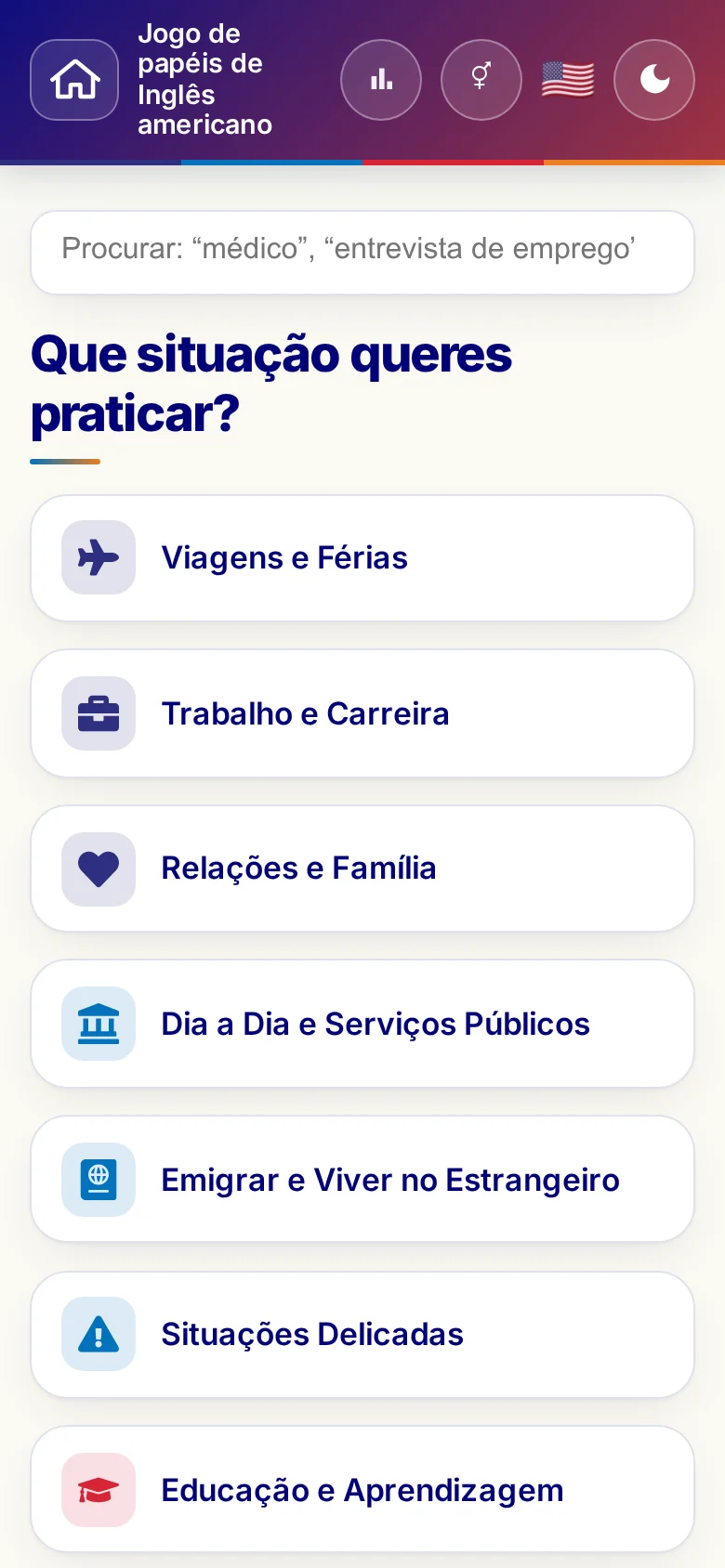 Telemóvel: os mundos temáticos dos Jogos de papéis.