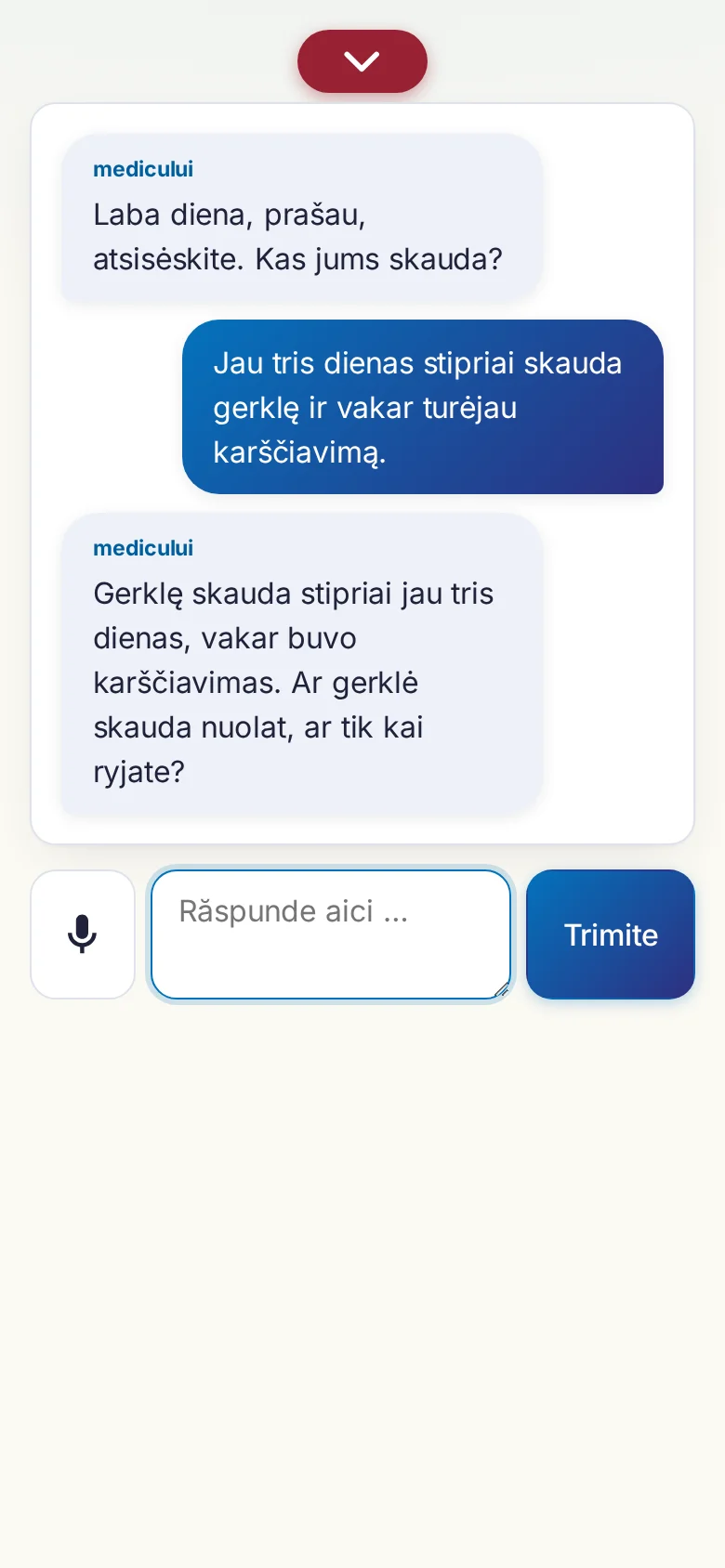 Telefon: o conversație în desfășurare, cu introducere prin microfon.