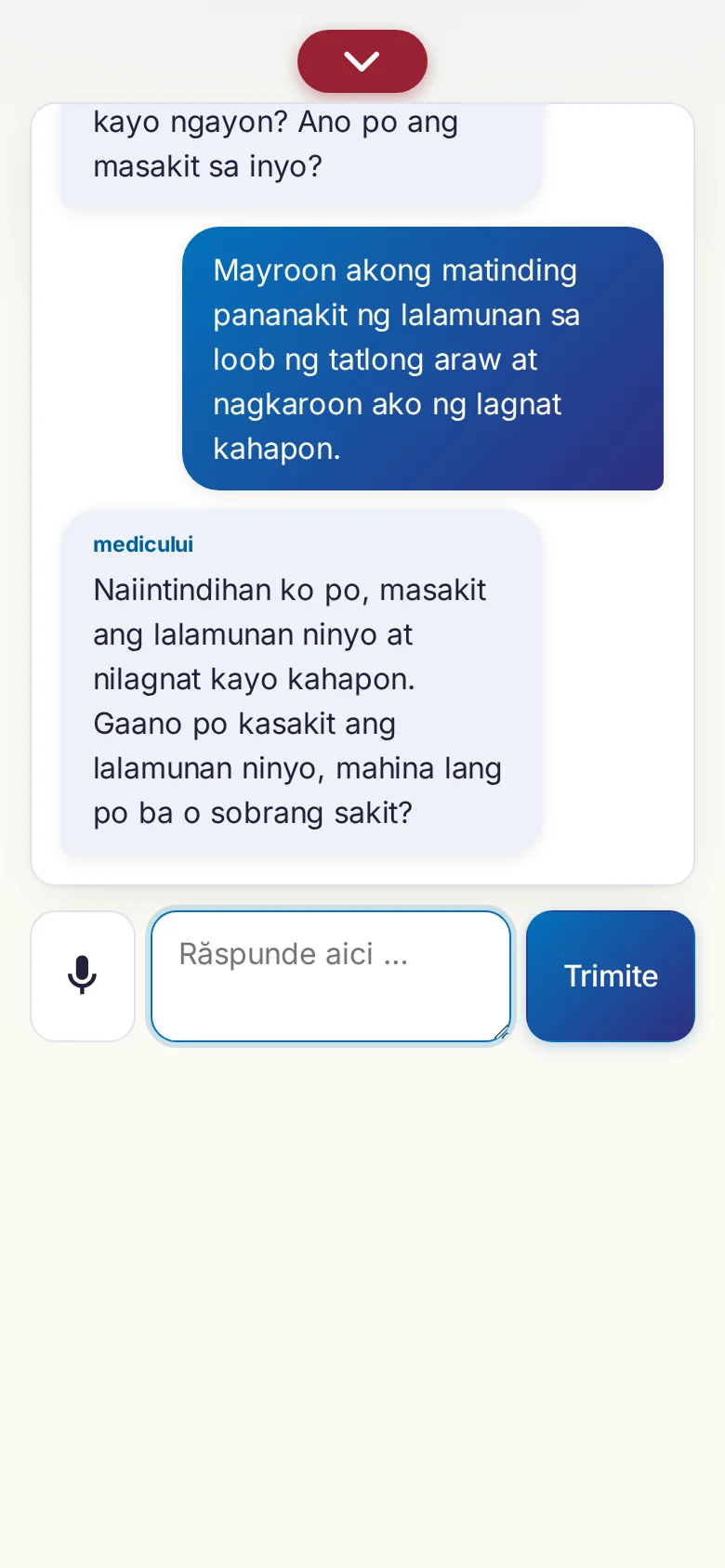 Telefon: o conversație în desfășurare, cu introducere prin microfon.