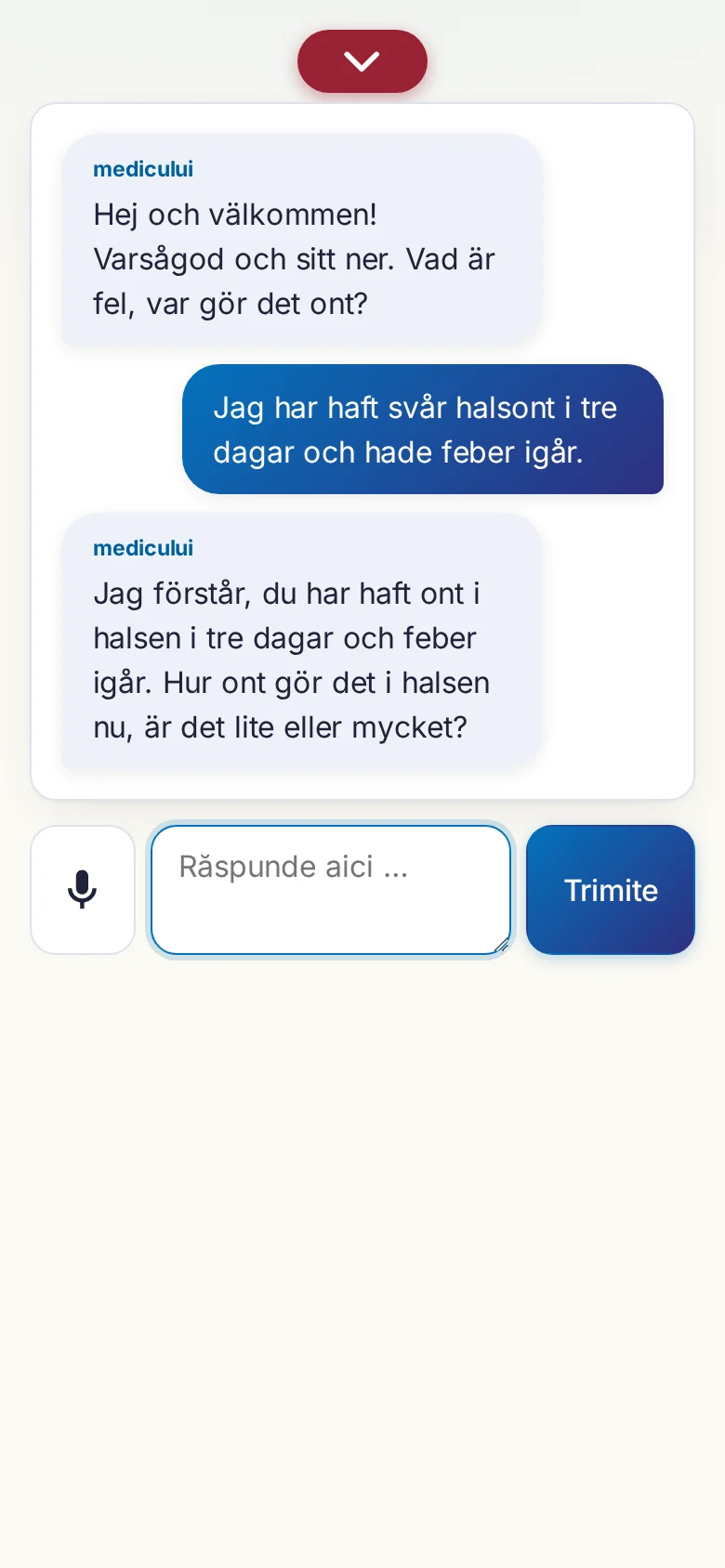 Telefon: o conversație în desfășurare, cu introducere prin microfon.