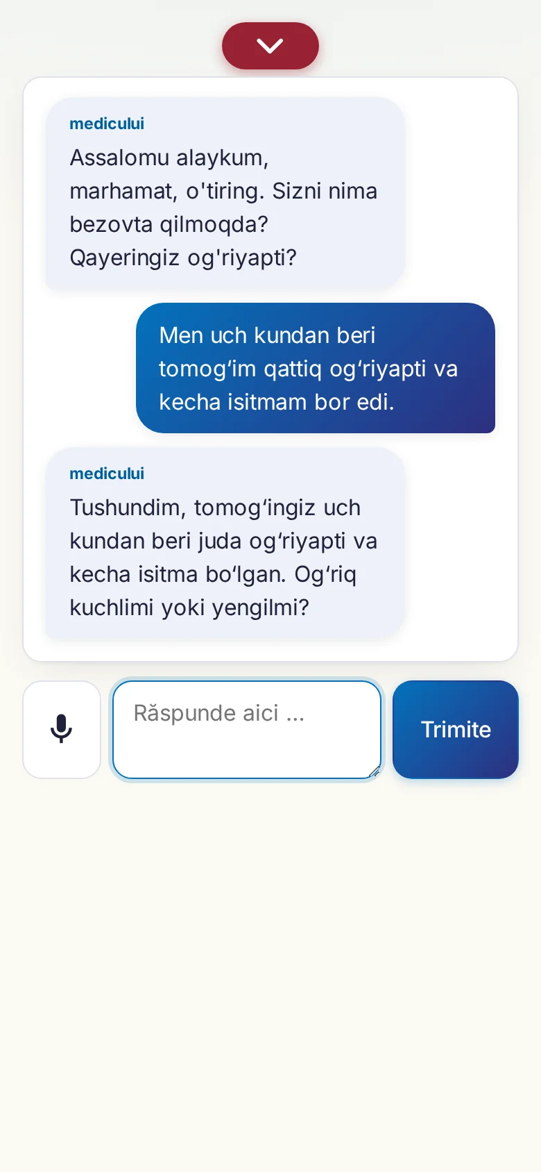 Telefon: o conversație în desfășurare, cu introducere prin microfon.