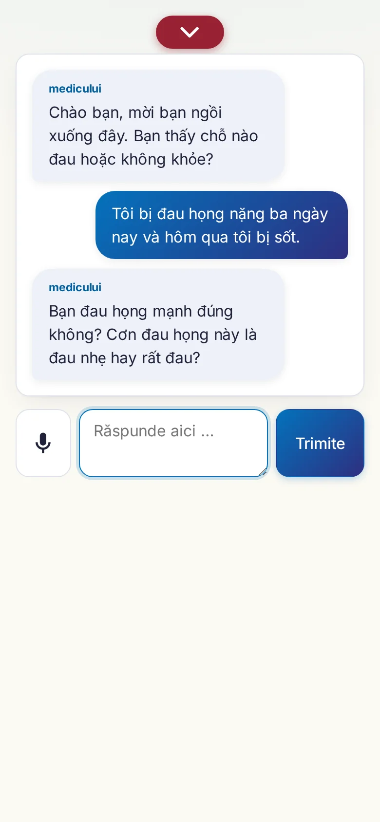 Telefon: o conversație în desfășurare, cu introducere prin microfon.