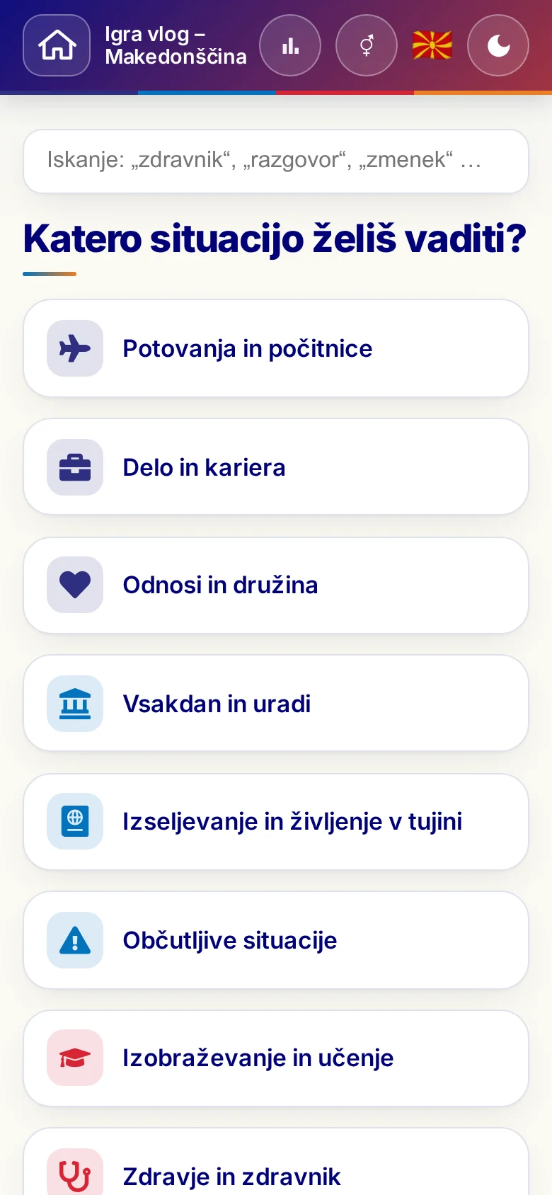 Telefon: tematski sklopi iger vlog.