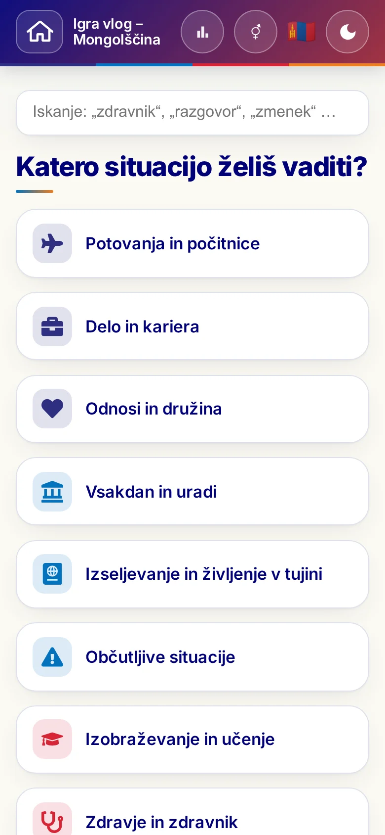 Telefon: tematski sklopi iger vlog.