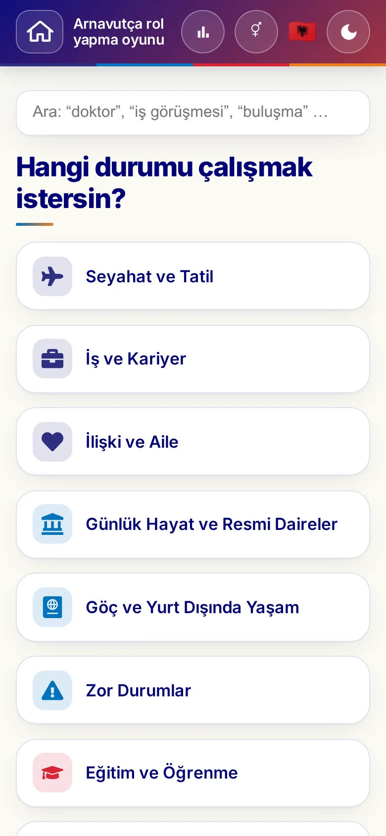 Telefon: rol yapma oyunlarının tema dünyaları.