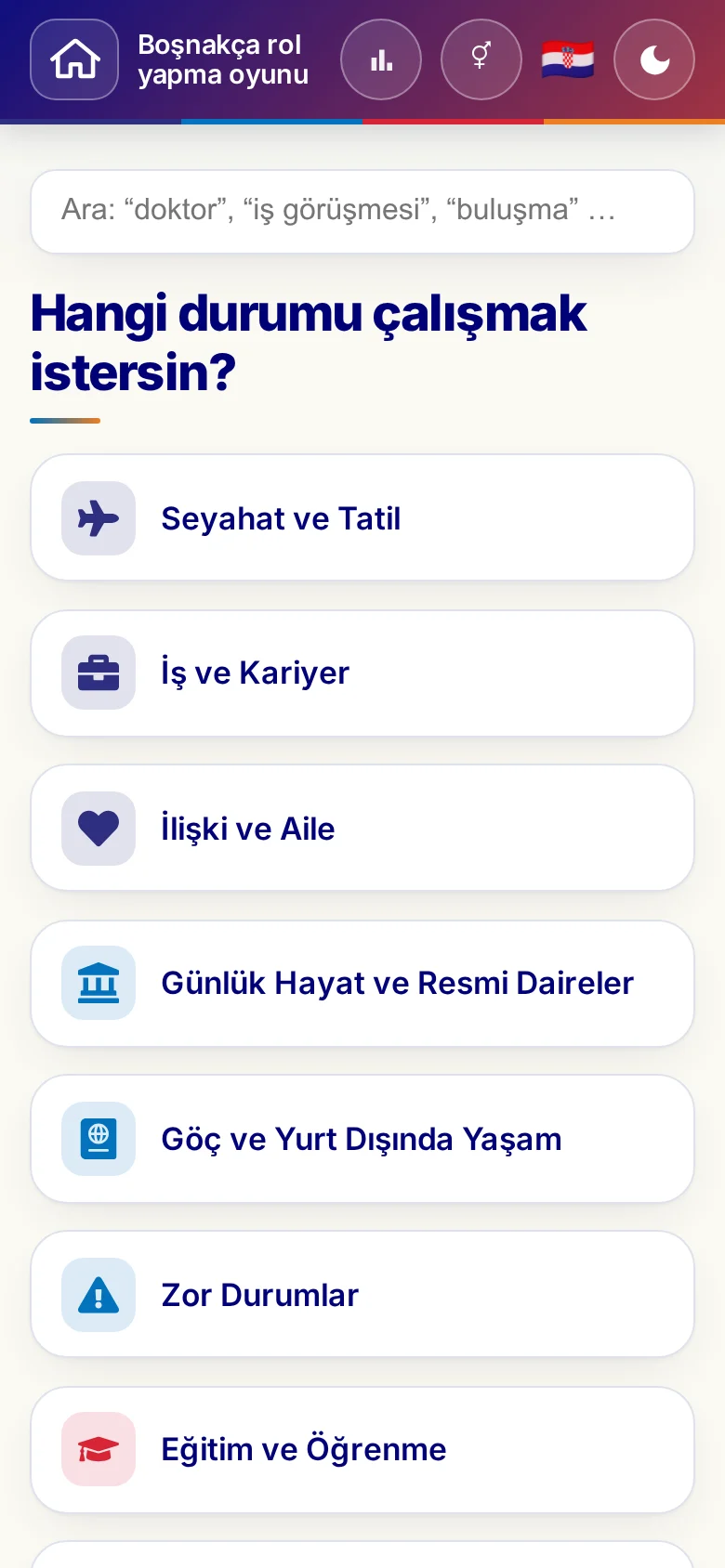 Telefon: rol yapma oyunlarının tema dünyaları.