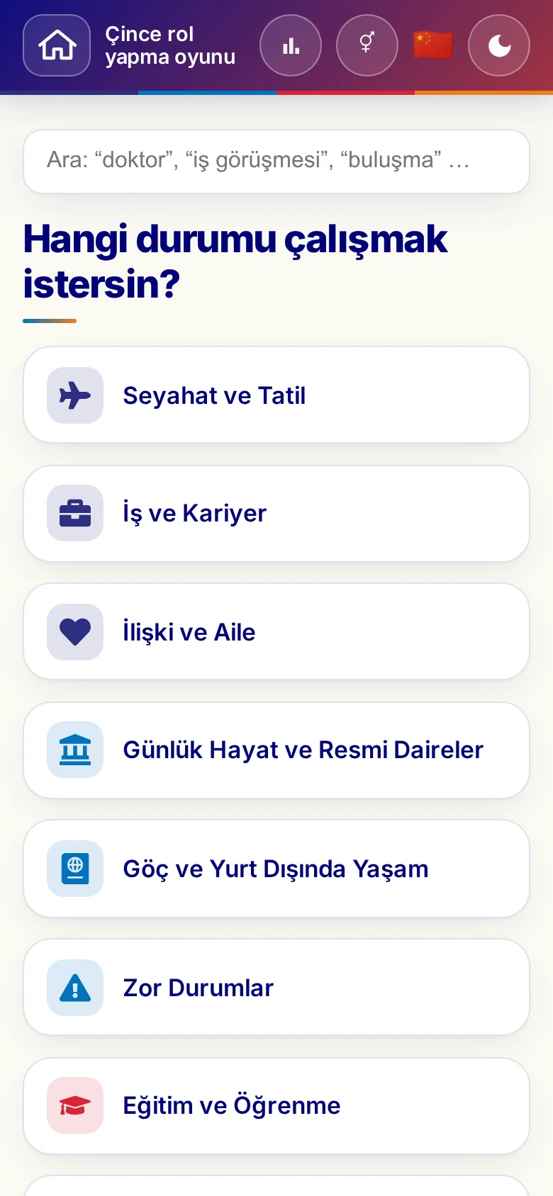 Telefon: rol yapma oyunlarının tema dünyaları.
