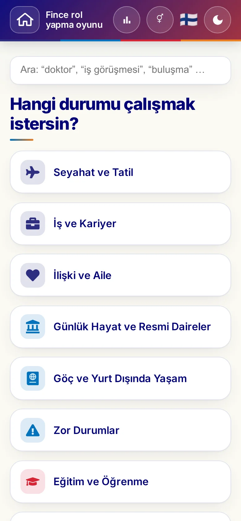 Telefon: rol yapma oyunlarının tema dünyaları.