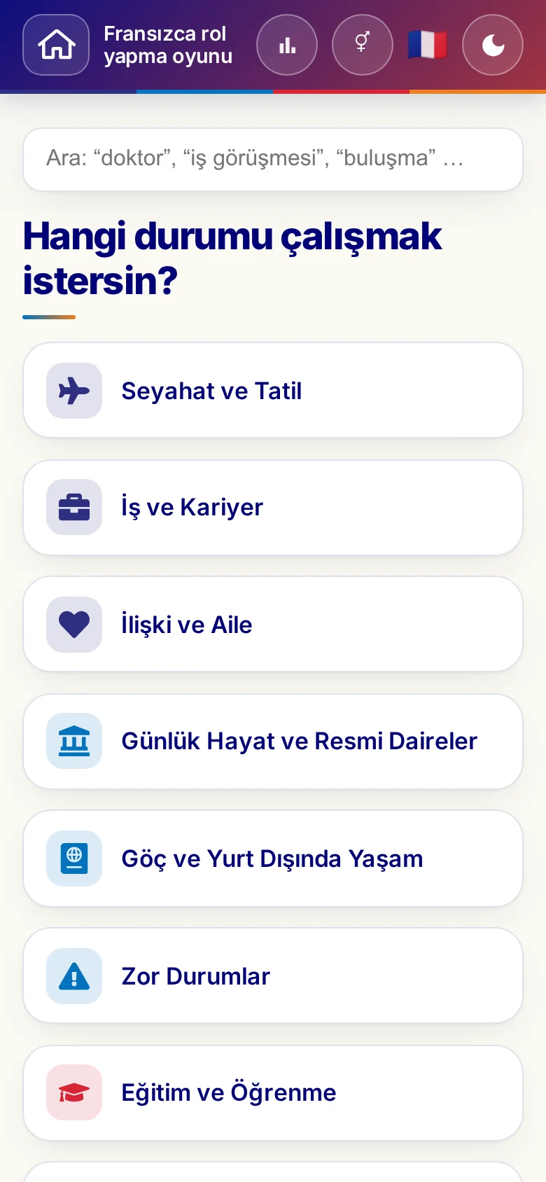Telefon: rol yapma oyunlarının tema dünyaları.