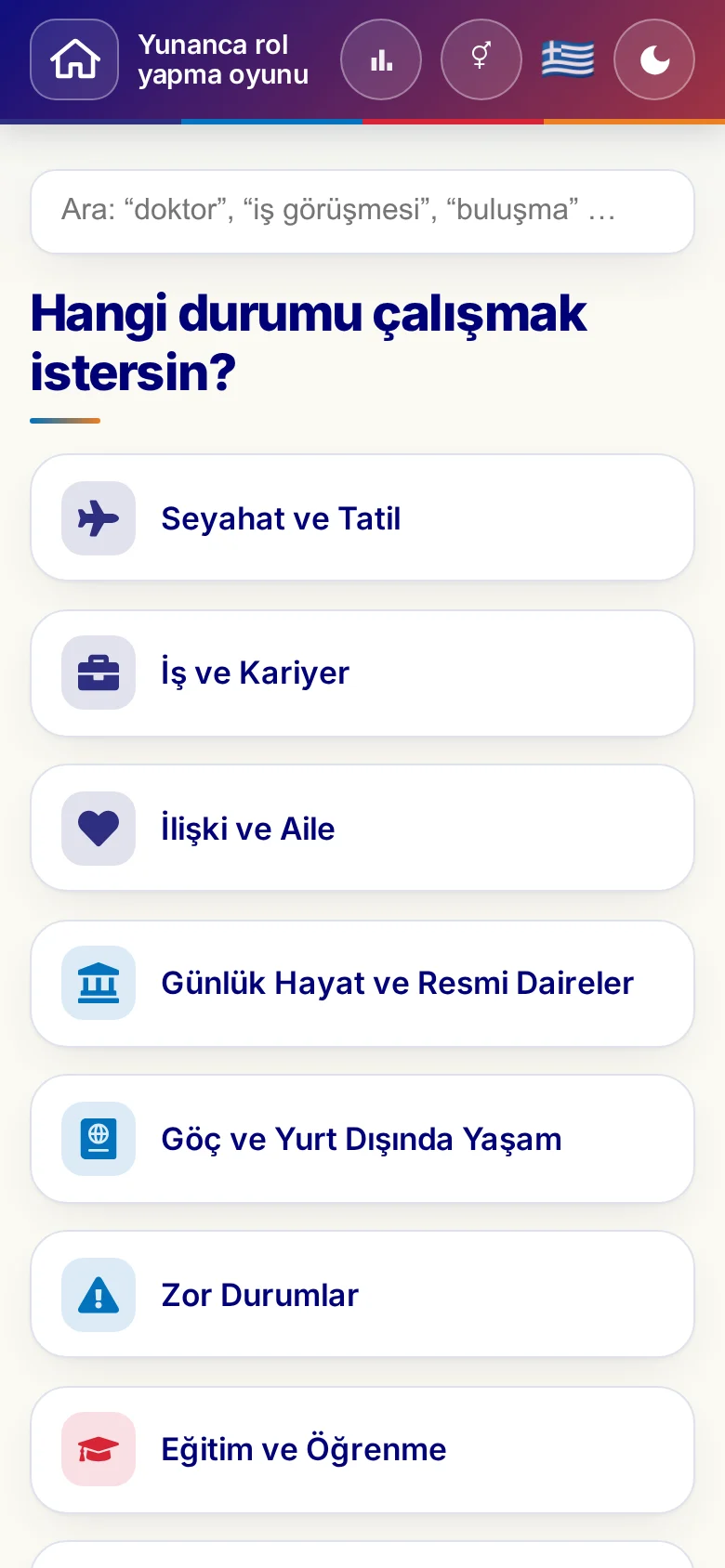 Telefon: rol yapma oyunlarının tema dünyaları.