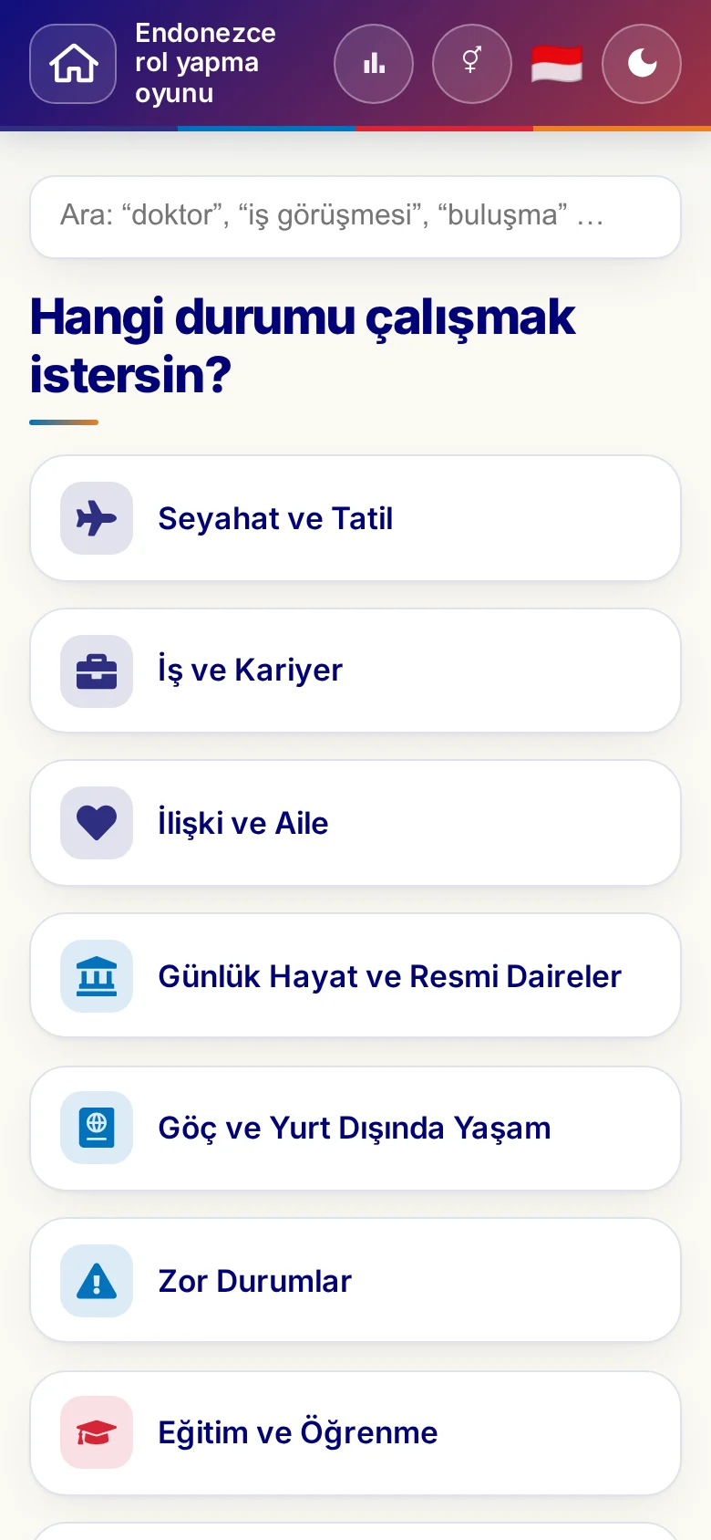 Telefon: rol yapma oyunlarının tema dünyaları.
