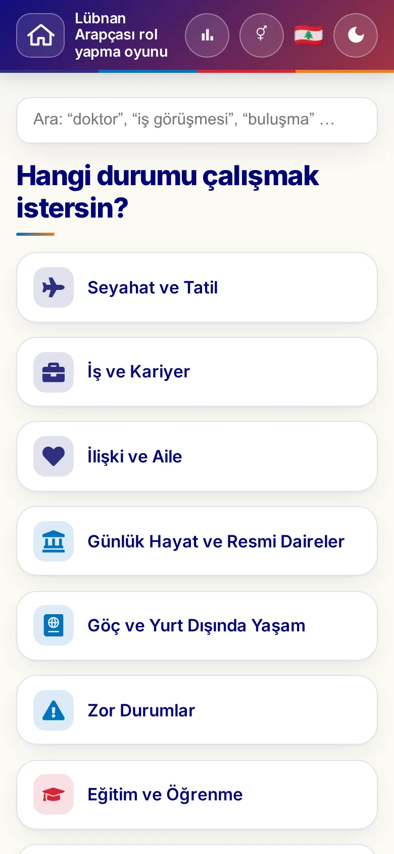 Telefon: rol yapma oyunlarının tema dünyaları.