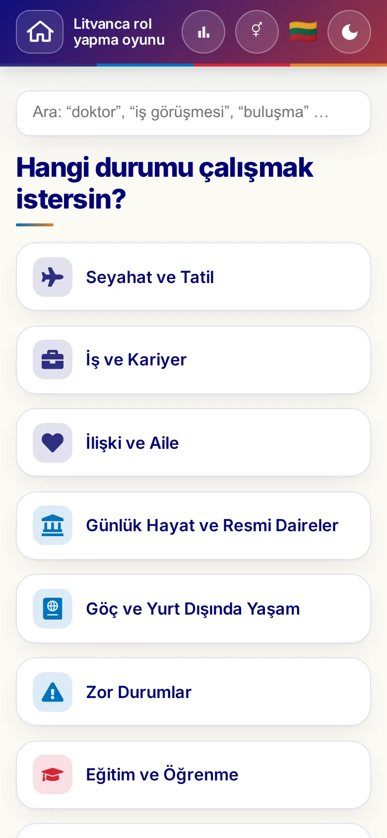 Telefon: rol yapma oyunlarının tema dünyaları.