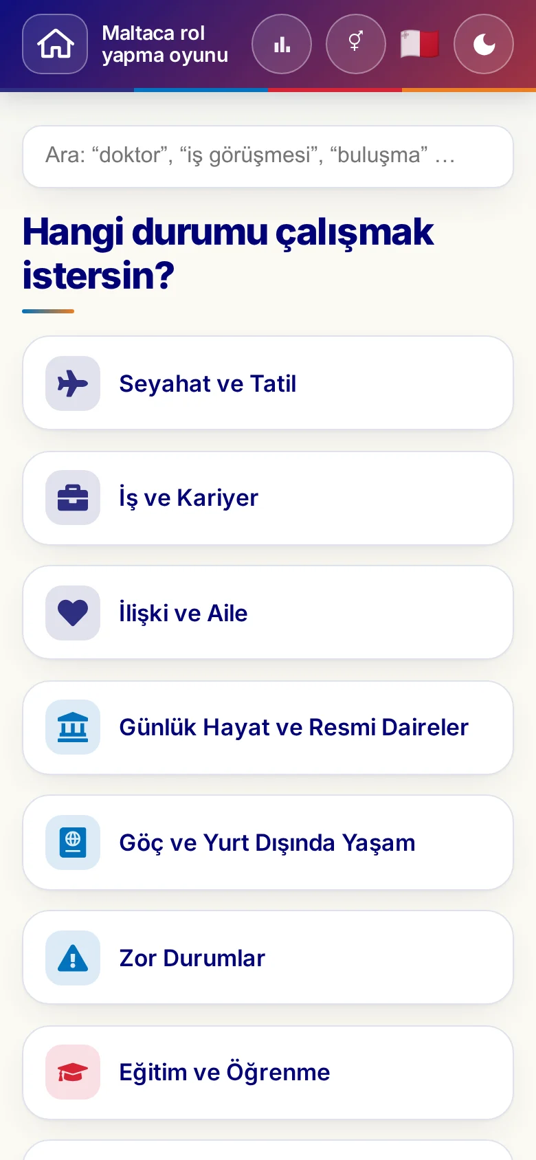 Telefon: rol yapma oyunlarının tema dünyaları.