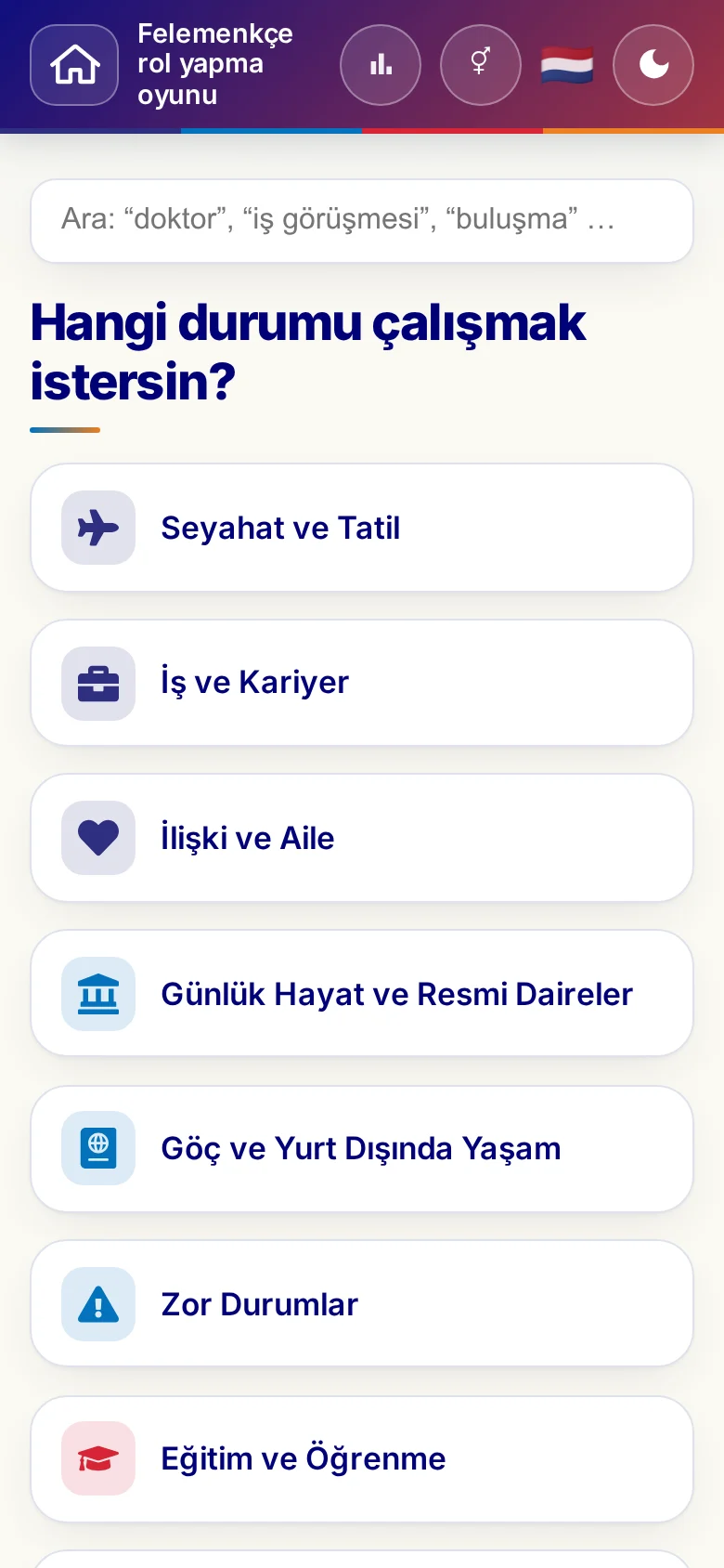 Telefon: rol yapma oyunlarının tema dünyaları.