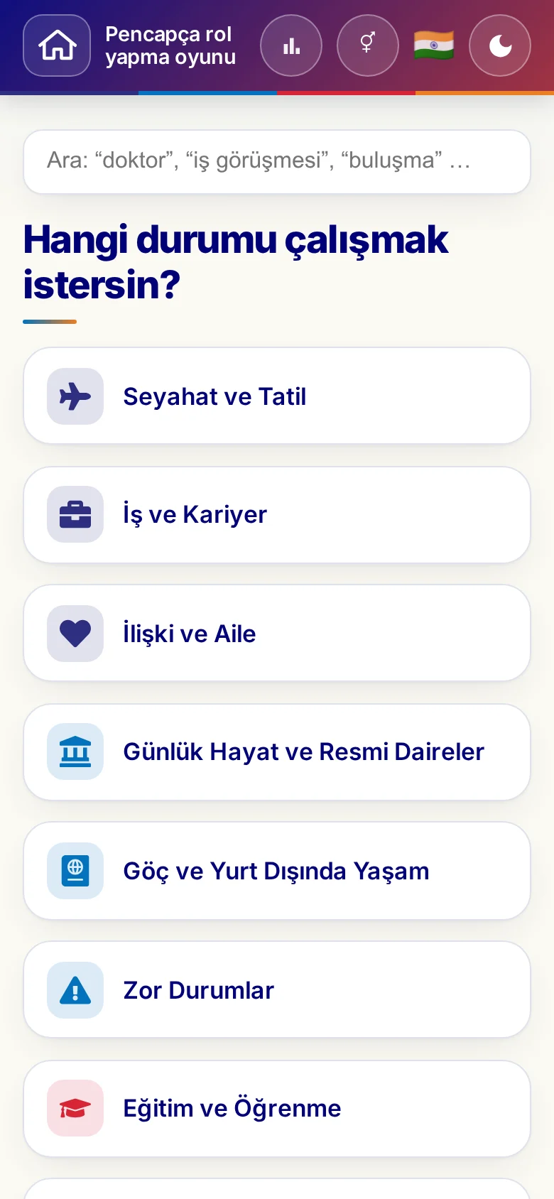 Telefon: rol yapma oyunlarının tema dünyaları.