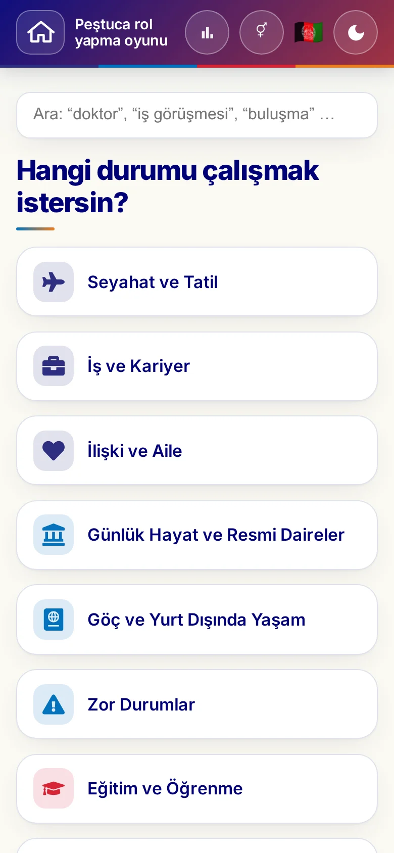 Telefon: rol yapma oyunlarının tema dünyaları.