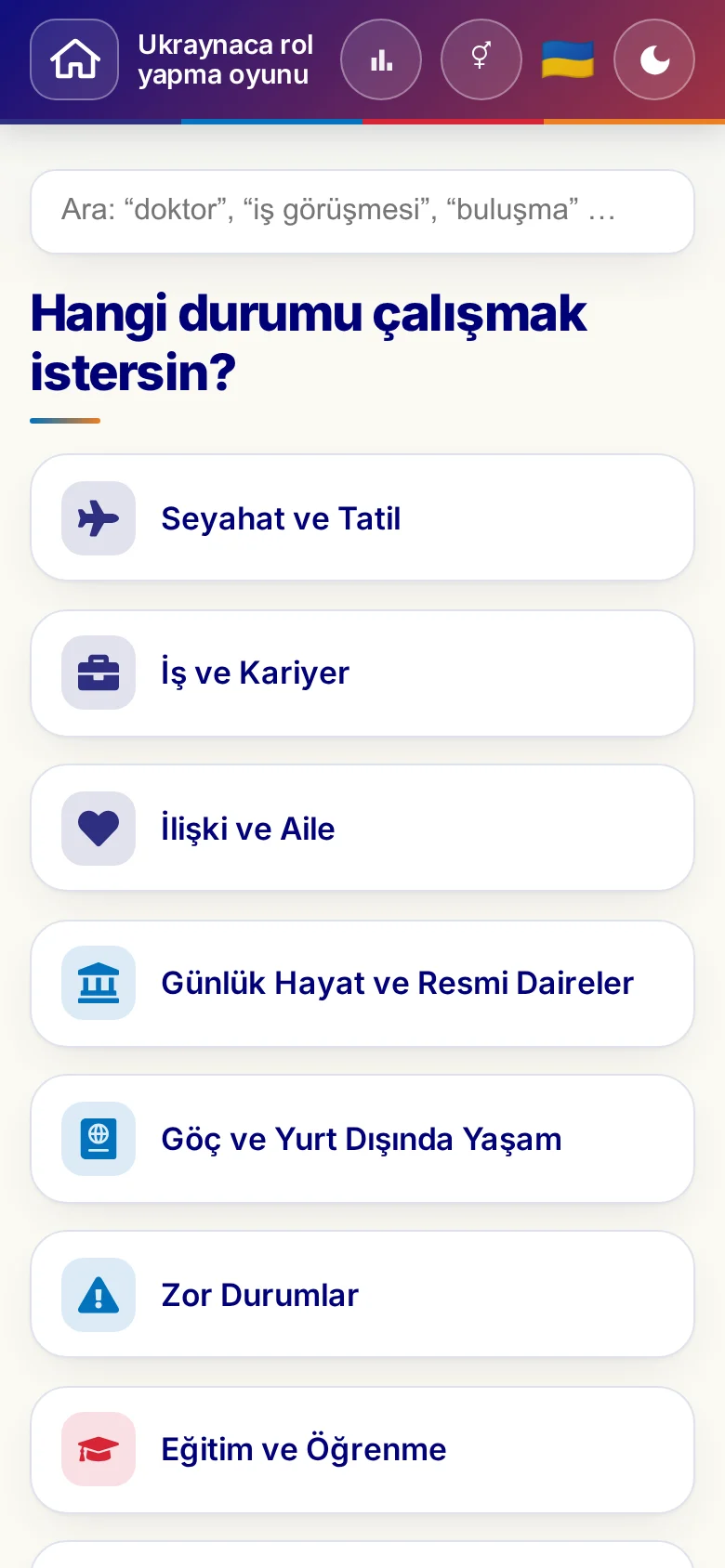 Telefon: rol yapma oyunlarının tema dünyaları.
