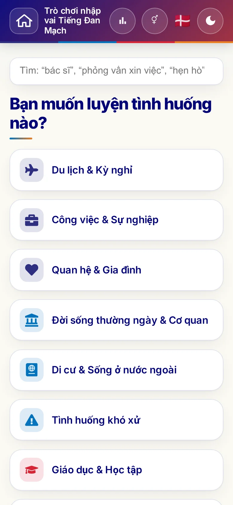 Điện thoại: các chủ đề của trò chơi nhập vai.