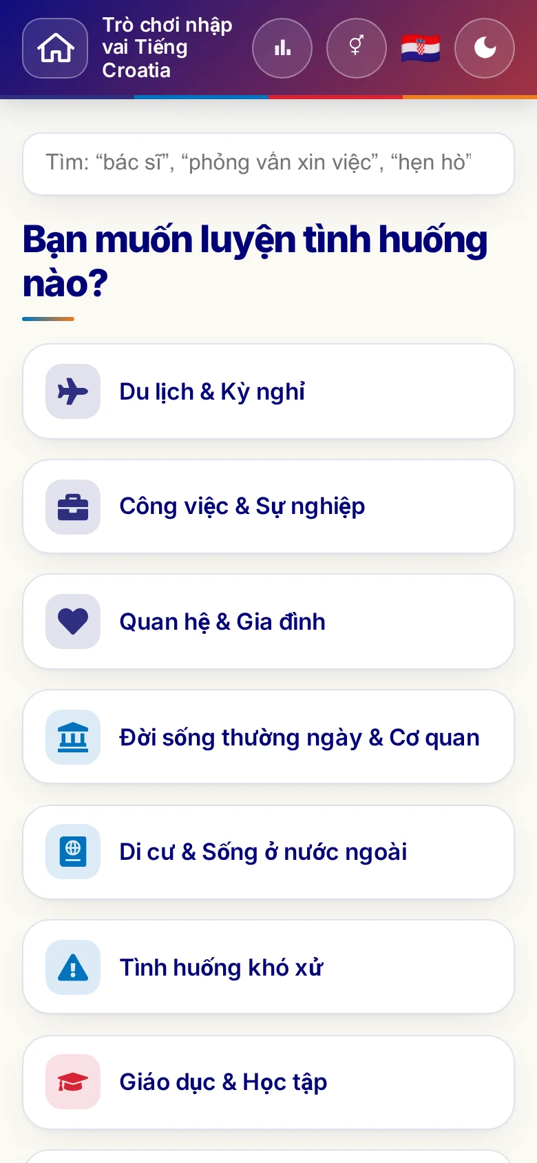 Điện thoại: các chủ đề của trò chơi nhập vai.