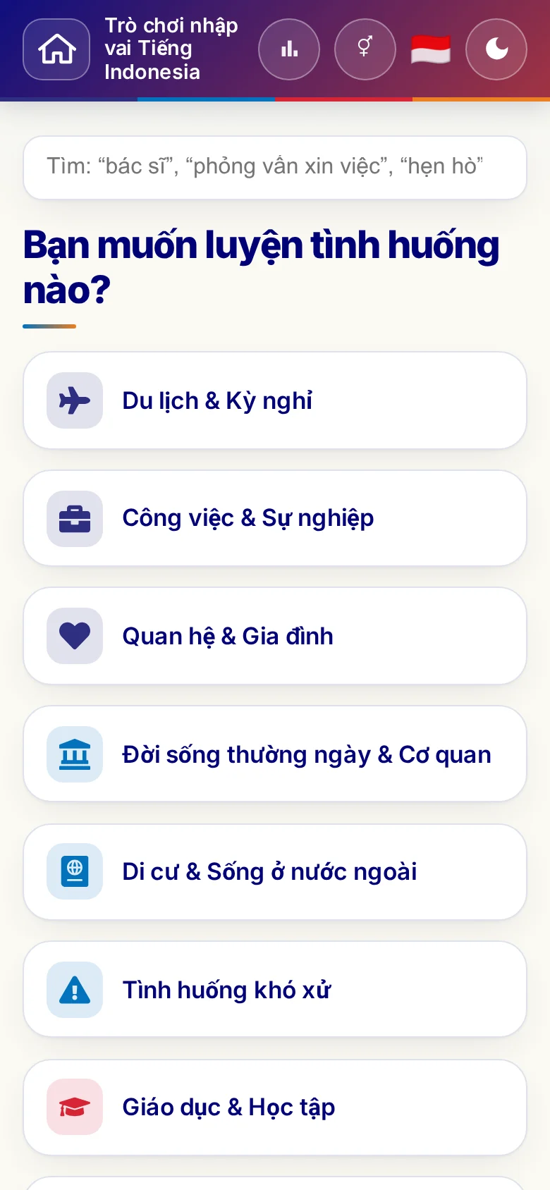 Điện thoại: các chủ đề của trò chơi nhập vai.