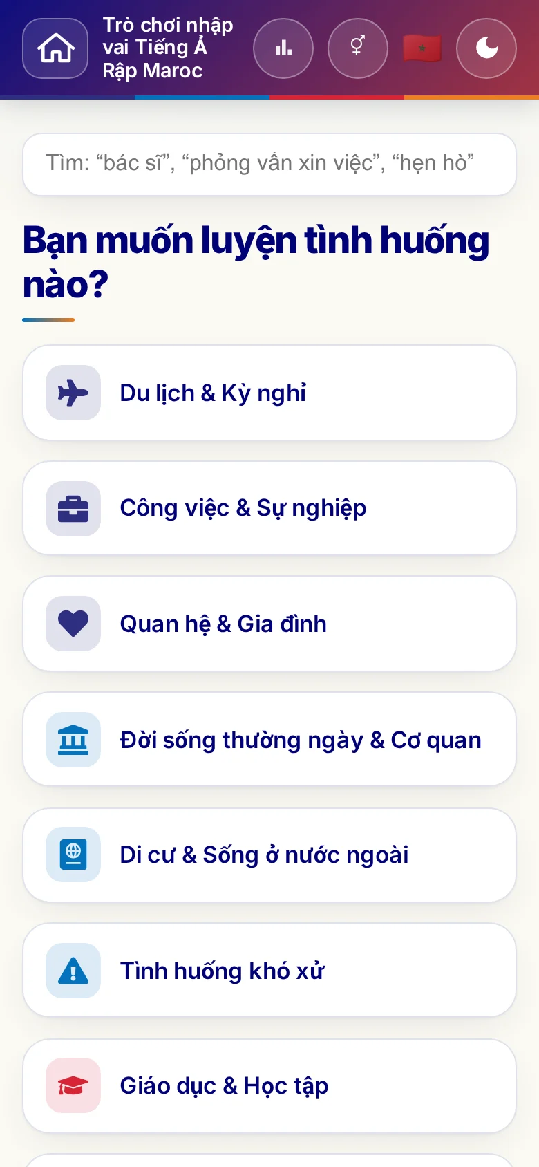 Điện thoại: các chủ đề của trò chơi nhập vai.