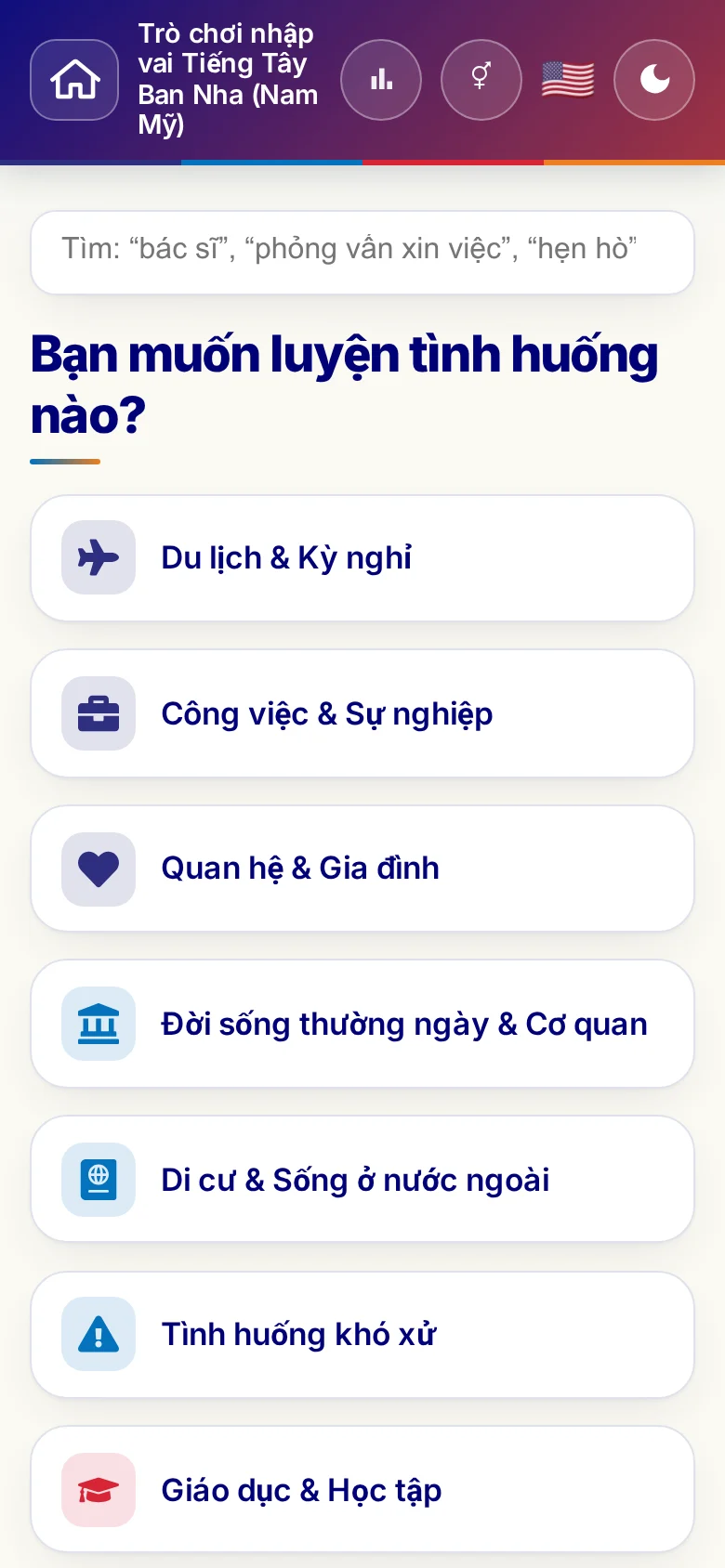 Điện thoại: các chủ đề của trò chơi nhập vai.