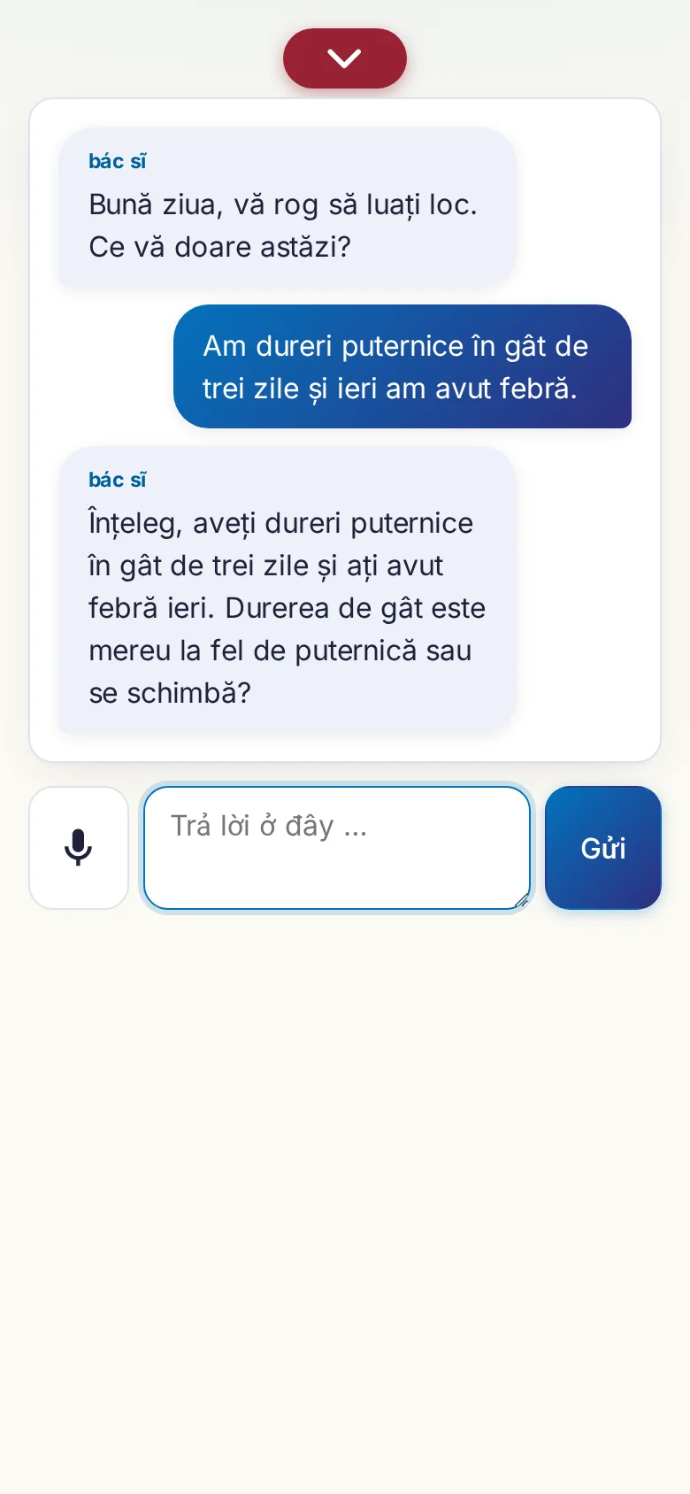 Điện thoại: một cuộc trò chuyện đang diễn ra, nhập bằng micrô.