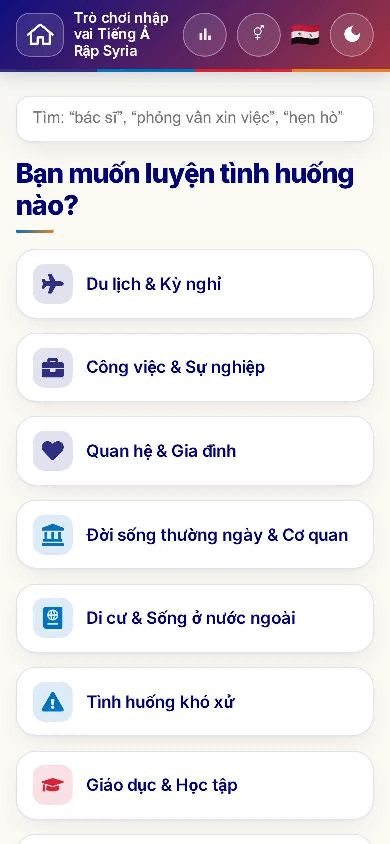 Điện thoại: các chủ đề của trò chơi nhập vai.